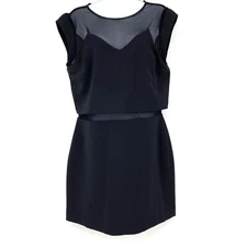 NWT Express 10 Black Mini Sheath Dress Mesh Cut Outs