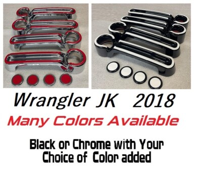 Black OR Chrome Door Handle Covers 2018 Fits Jeep Wrangler JK YOU PICK COLOR