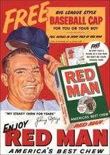 1954 Johnny Mize Red Man Store Counter Standup Sign Yankees