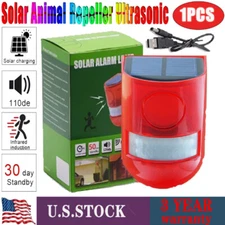 NEW Solar Ultrasonic Animal Repellent Dog Skunk Deer Raccoon For Garden Yard US
