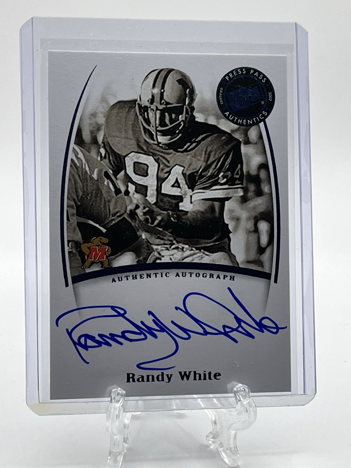 Randy White Maryland Terrapins 2007 Press Pass Legends Auto 