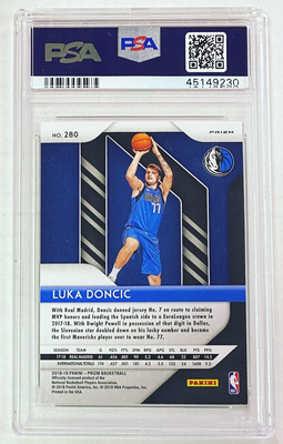 2018 Panini Prizm Luka Doncic RC PSA鑑定品