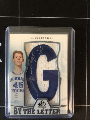 2013-14 Upper Deck By the Letter Shawn Bradley Auto Jersey 27/35 BRIGHAM YOUNG