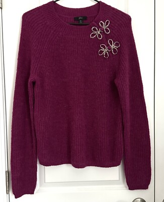 J Crew Black Label Rich Purple Soft Sweater M