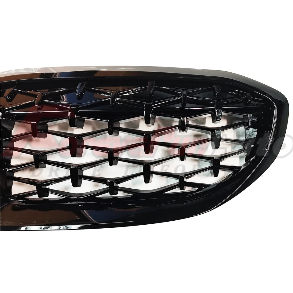 Parrilla delantera para BMW G20 330i M340i 2019-2022 negro brillante diamante Foto 3 de 4