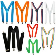 Wide High Quality Suspenders Braces 26 Designs Fancy Dress Mens Womens Stylex 