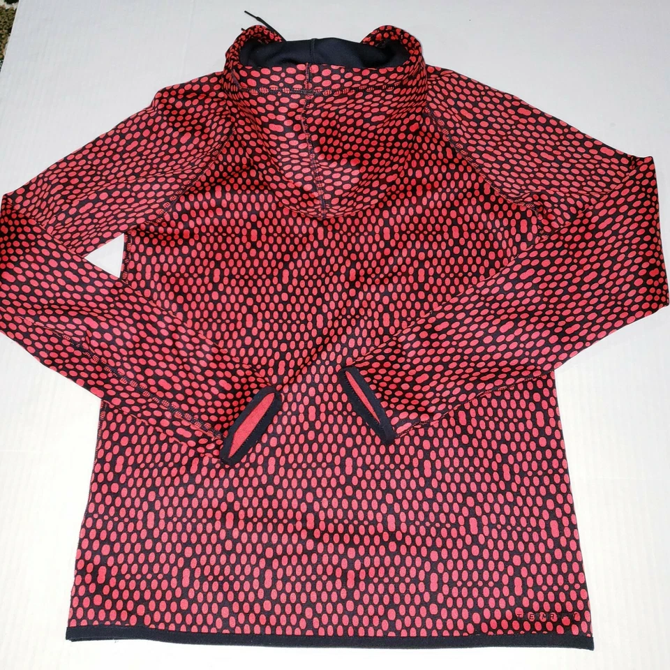 Nike Womens XS Hoodie Speckled Black Red Pullover Sweatshirt Training Therma Fit - Image 2 of 4