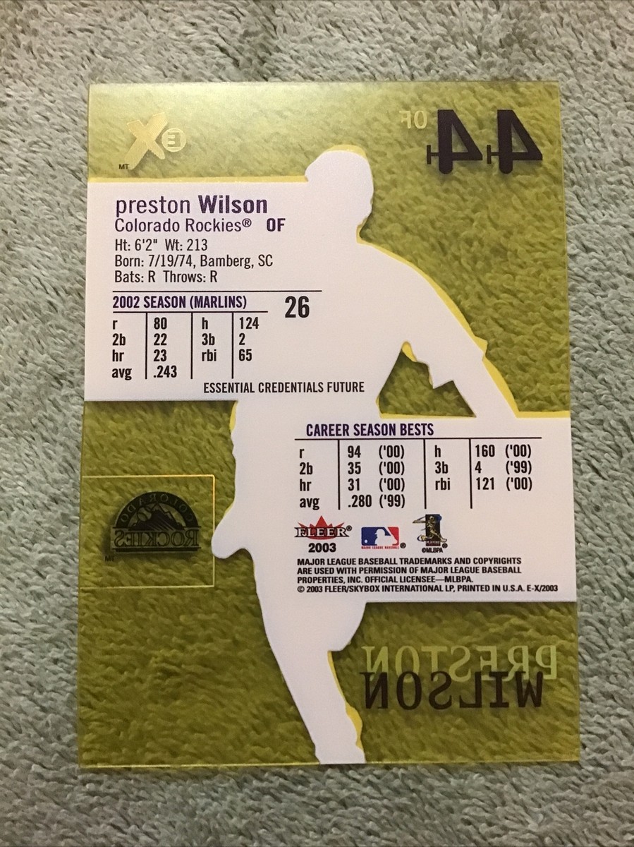 2003 Fleer EX PRESTON WILSON Essential Credentials Future #d /77
