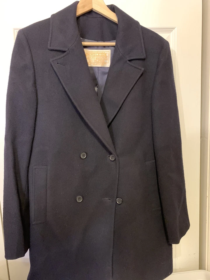 Abrigo Pendleton Vintage Mujer Talla 12 Lana Virgen Azul Doble Pecho Foto 3 de 4