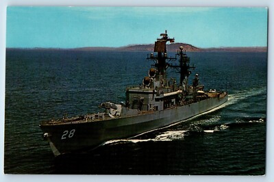 Bathe Maine ME Postcard USS Wainwright DLG 28 Missile Frigate c1930's Vintage
