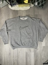 Vintage Nike Middle Swoosh Gray Sweatshirt 1990s size XL Made in USA I