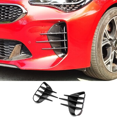 Carbon Vorne Stoßstange Flaps Flossen Lamelle Abdeckung Blenden Für Kia Stinger