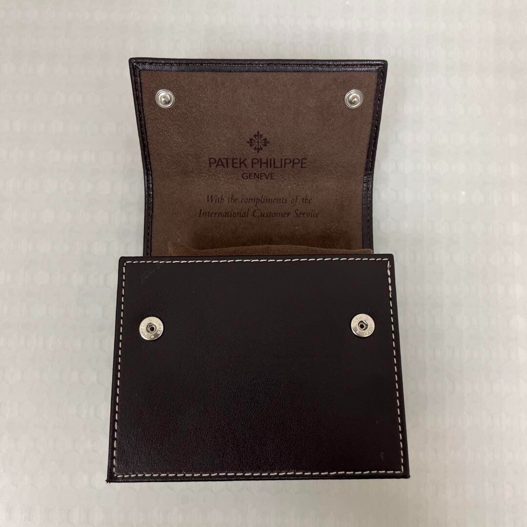 PATEK PHILIPPE Travel Watch Box Carry Box Case Dark Brown Leather