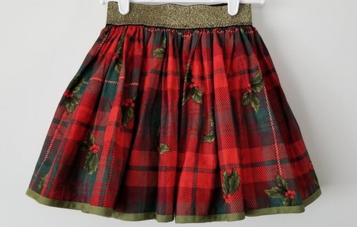 Keepsake Calico Holiday Cotton Fabric -Hollys on Plaid Elastic Waist Band Girls - Picture 2 of 8