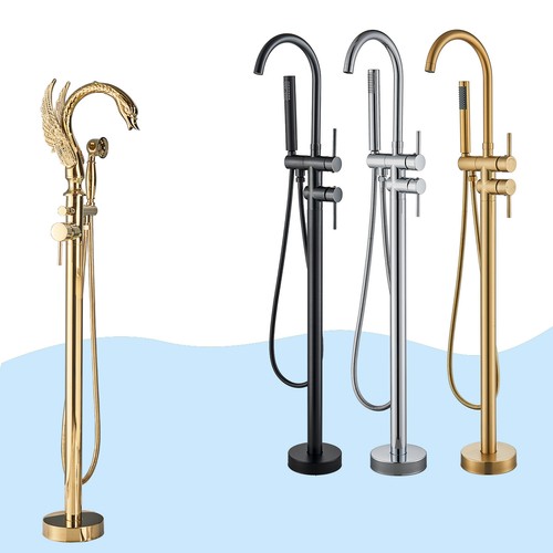 Freestanding Bath Taps Floor Mounted Bathtub tap Bathroom Mixer Shower