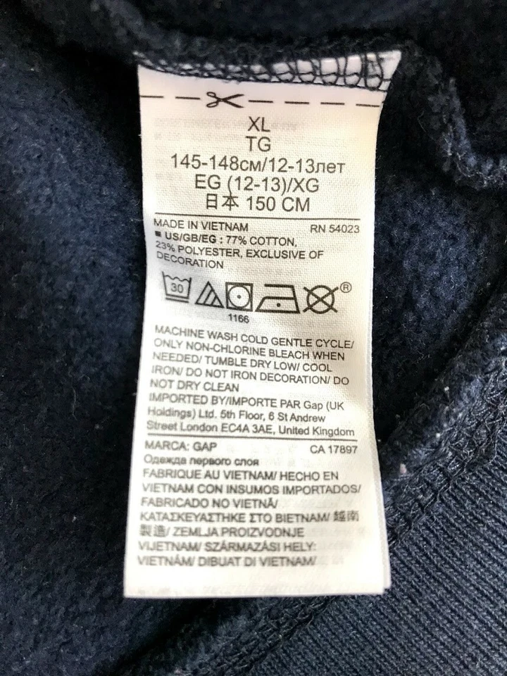 Sudadera con capucha Gap niñas niños mezcla de algodón talla XL (12) Foto 4 de 4