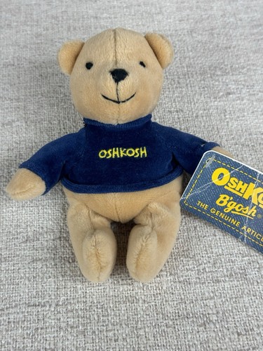 Vintage Oshkosh B'Gosh Eden orsacchiotto peluche camicia blu velluto 6" berretto giocattolo HTF - Foto 12 di 12
