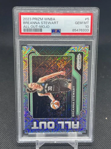 BREANNA STEWART 2023 Panini Prizm WNBA ALL OUT MOJO PSA 10  #/25 🏀 LIBERTY🗽SSP