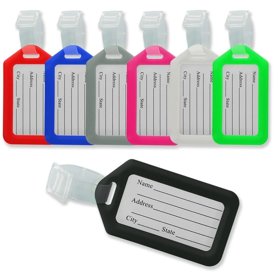 Porte-bagages Coloré En Plastique Étiquette Bagage Accessoire de Voyage 7er Set - Photo 1/1