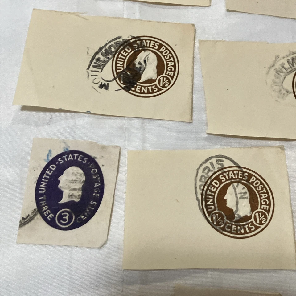 N.Y US Cut Square Stamp Mint LOT 12 Assorted U.S. Postage Rare Collection 40s - Image 3 of 4