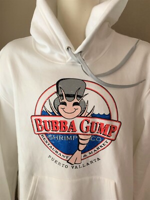 BUBBA GUMP SHRIMP CO Puerto Vallarta DISTRESSED LOGO HOODIE L NEW