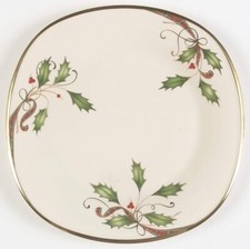 LENOX Holiday Nouveau Gold  Dinner Plate  Square  10.75 inch