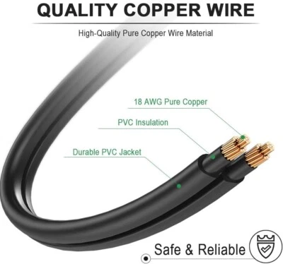 10 ft 2 Pin Power Cord / Cable for Vizio D E M Series LED Smart TV / Sound Bar e