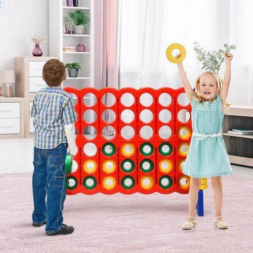 Kids Adult Family Giant Game Connect 4 with 42 Jumbo Rings for Garden ...