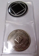 1 Year Narcotics Anonymous NA Medallion 1991 WSO Token Clean Sober