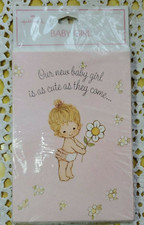 Vintage Pack of 10 Hallmark Birth Announcements Baby Girl New Cute as they come