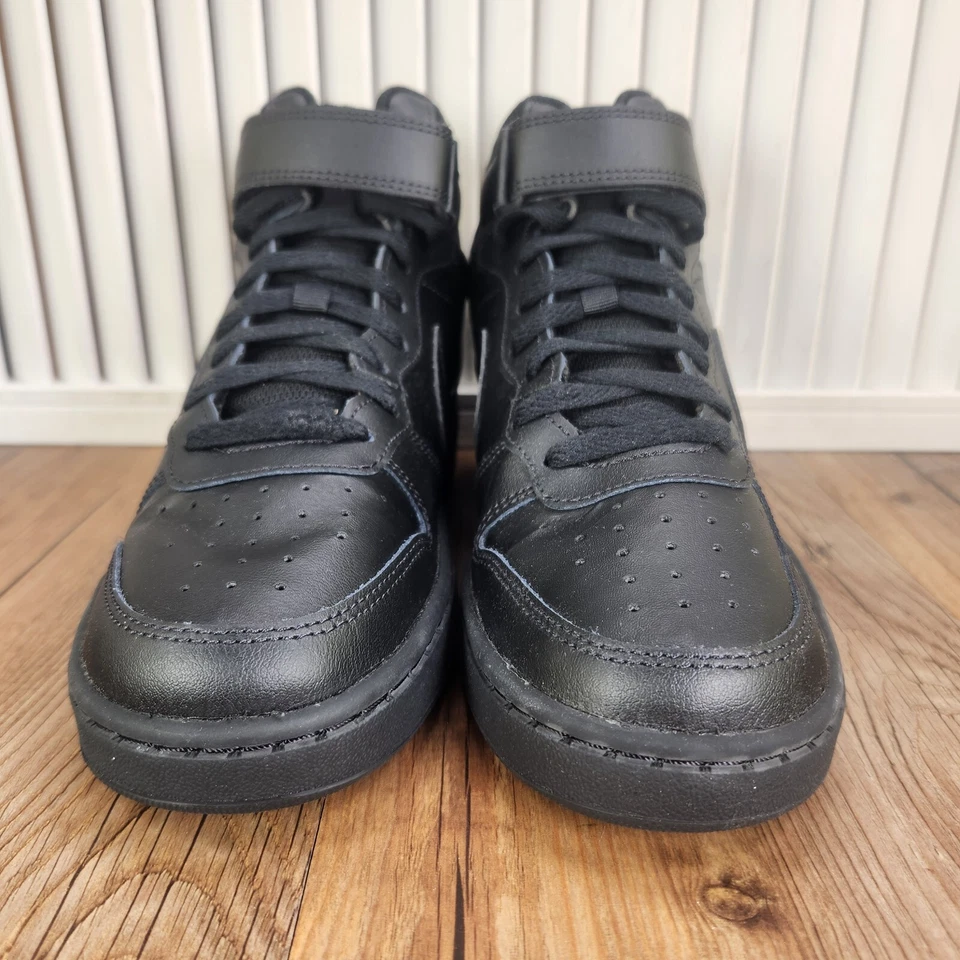 Nike Court Borough Mid 2 Womens 7.5 (6Y) Triple Black Sneakers Shoes CD7782-001 - Image 2 of 4