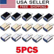 5X USB-C USB 3.1 Type C Male To USB 3.0 Female Data OTG Converter Adapter /Light