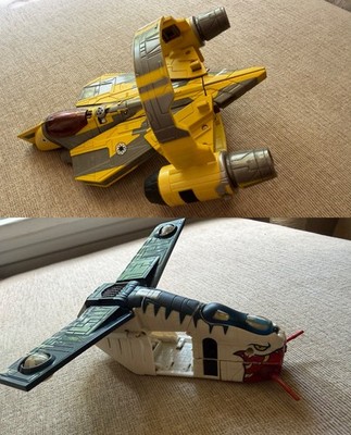 Transformers x Star Wars Lot of 2 Anakin Jedi Starfighter & Clone Gunship 2008