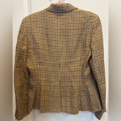 Blazer chaqueta ecuestre POLO RALPH LAUREN mezcla de lino seda tweed marrón/bronceado 12 - Imagen 2 de 11