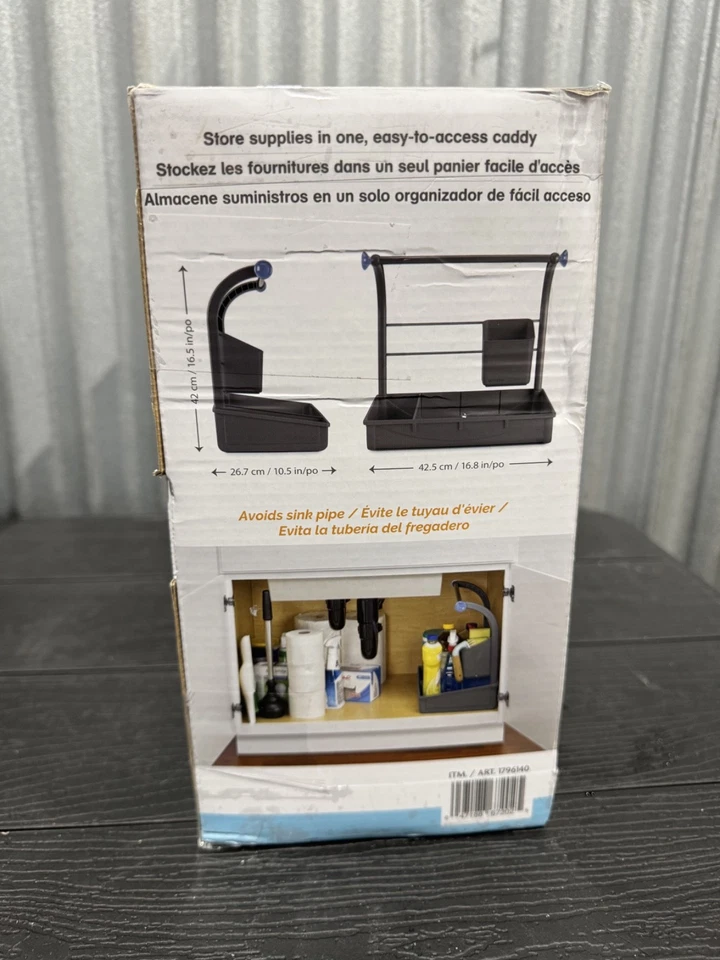 Carrito de almacenamiento de pólder debajo del fregadero gris 15 lb de capacidad caja de herramientas clásica hogar jardín Foto 4 de 4