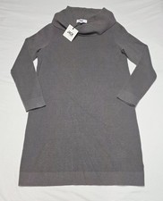 Jack by BB Dakota Sweater Dress Womens M Ash Gray Rib Knit Cowl Neck NWT