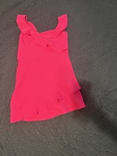 Express Pink Ruffle Front Sheath Dress Women’s Size L Sleeveless Bodycon