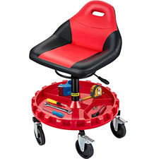 Rolling Garage Stool Mechanic Seat 300 Lbs Adjustable With Tool Tray Casters