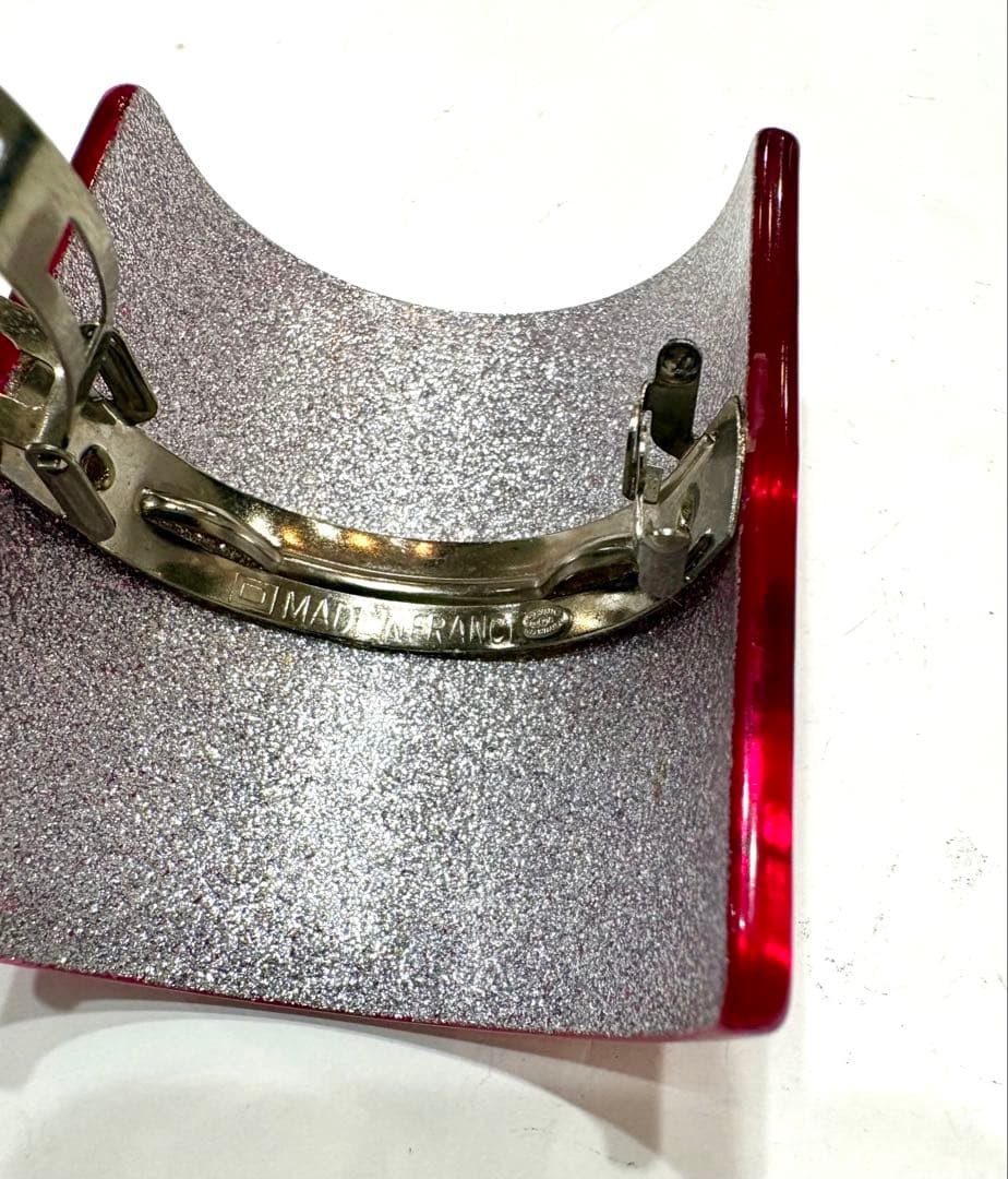 CHANEL Coco Mark Barrette Hair Clip Hairpin Logo Glitter Metallic