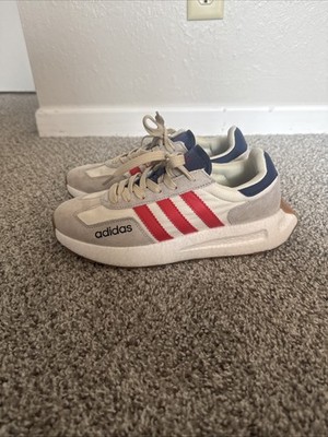 Adidas Men s Retropy E5 sneakers in off-white, vivid red, alumina Size 6.5