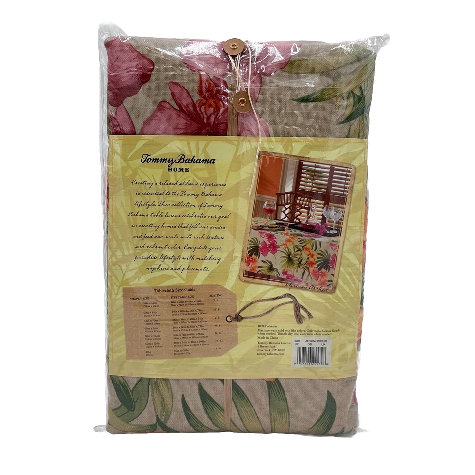 Tommy Bahama Table Linens, African Orchid 60" x 102" Tablecloth - Image 2 of 3