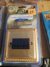 Elite 22 Ct Gold Plated Lightswitch 3 Gang 2 Way New In Packaging