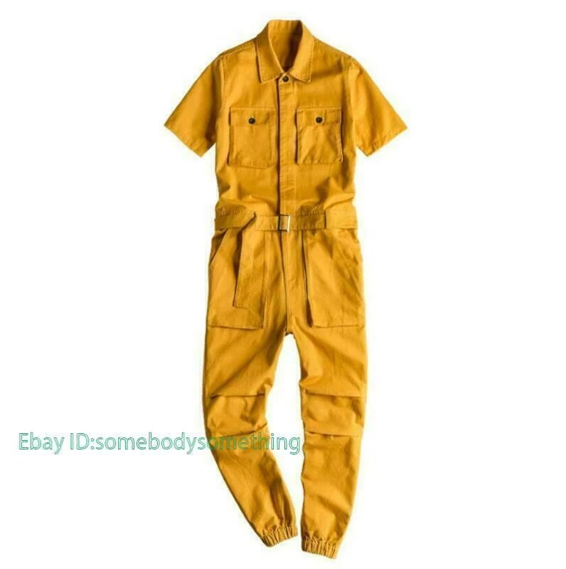 Mens Overalls Short Sleeve Work Wear Boiler Suit overalls Fancy Dress jumpsuits - Image 3 of 4