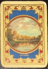 1 SWAP PLAYING CARDS OLD US WIDE NAMED OCTOBER SCENE