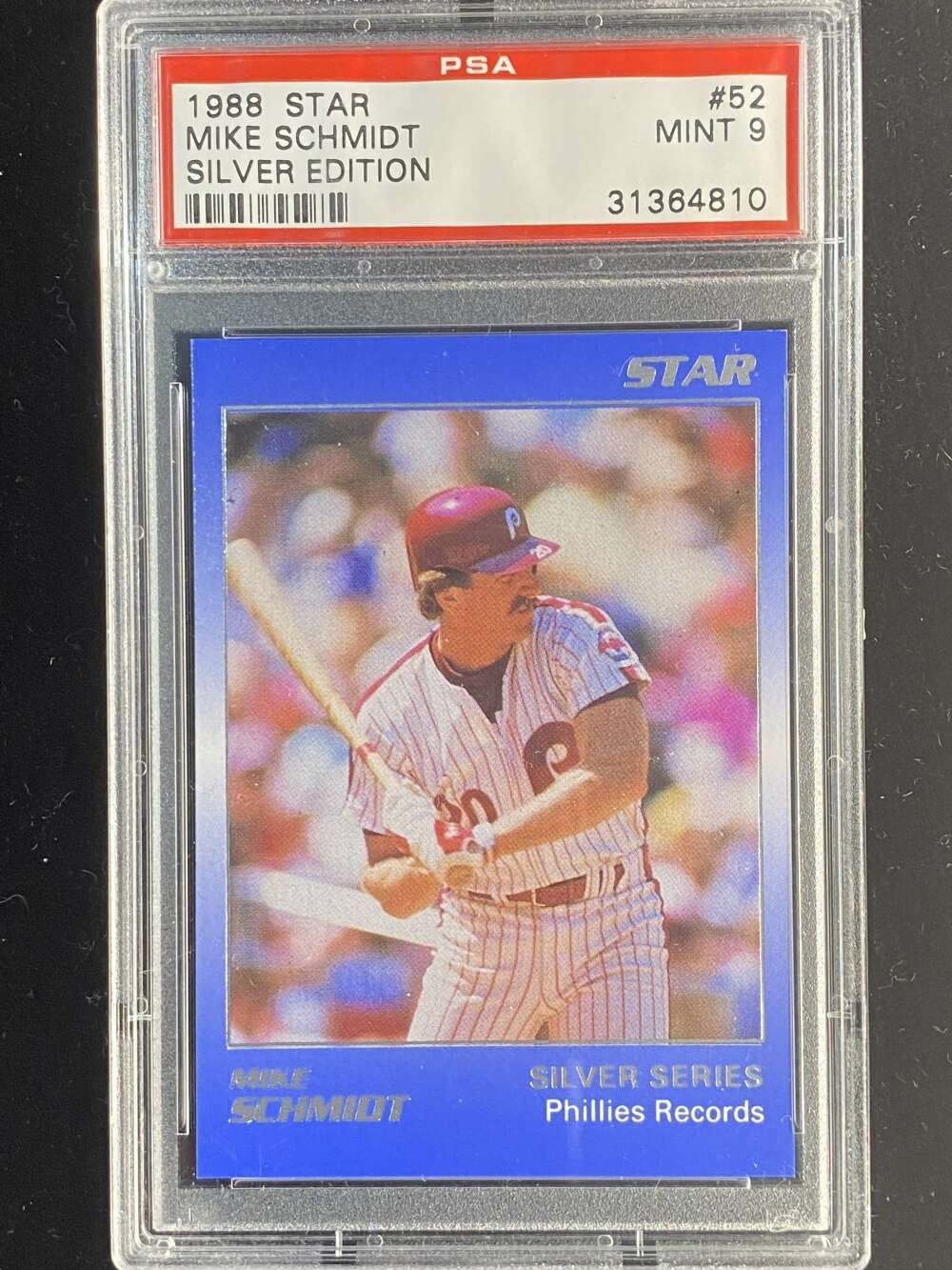 1988 Star #52 Mike Schmidt Phillies PSA 9 Mint Silver Edition ID: 525142