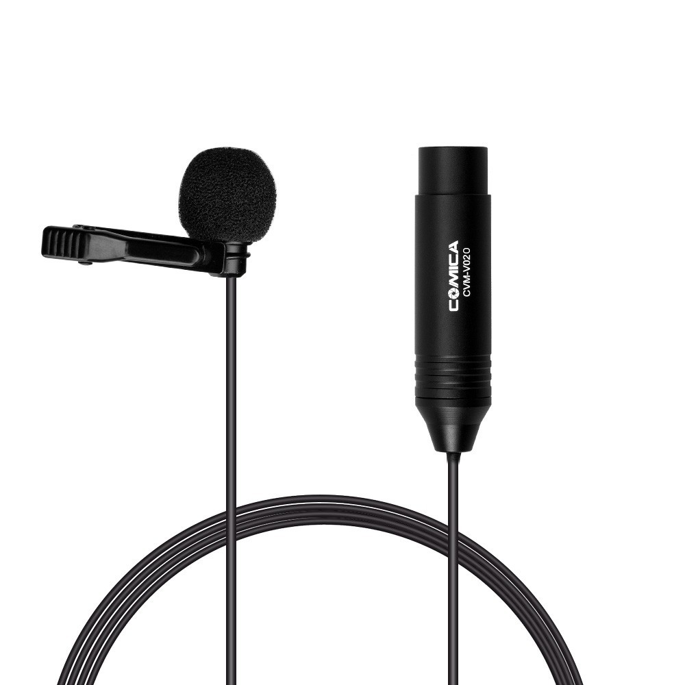 Comica Cardioid XLR Microphone Phantom Power Lav Mic For Camera Mixer V02C 1.8m