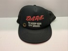 Two Vintage DARE Hat Cap Snap Back Black Trucker Keep Kids Off Drugs Adjustable — photo 2