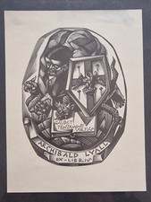 Marangoni Tranquillo. Ex libris Archibald Lyall. Xilo 96 x 73. 1949.