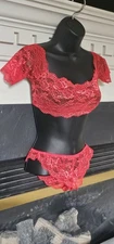 Red Incredibly Sexy 2pc Lingerie S/M  fits 4-6