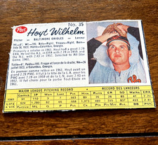 1962 Post Canadian #35 Hoyt Wilhelm HOF  Baltimore Orioles RARE. SP